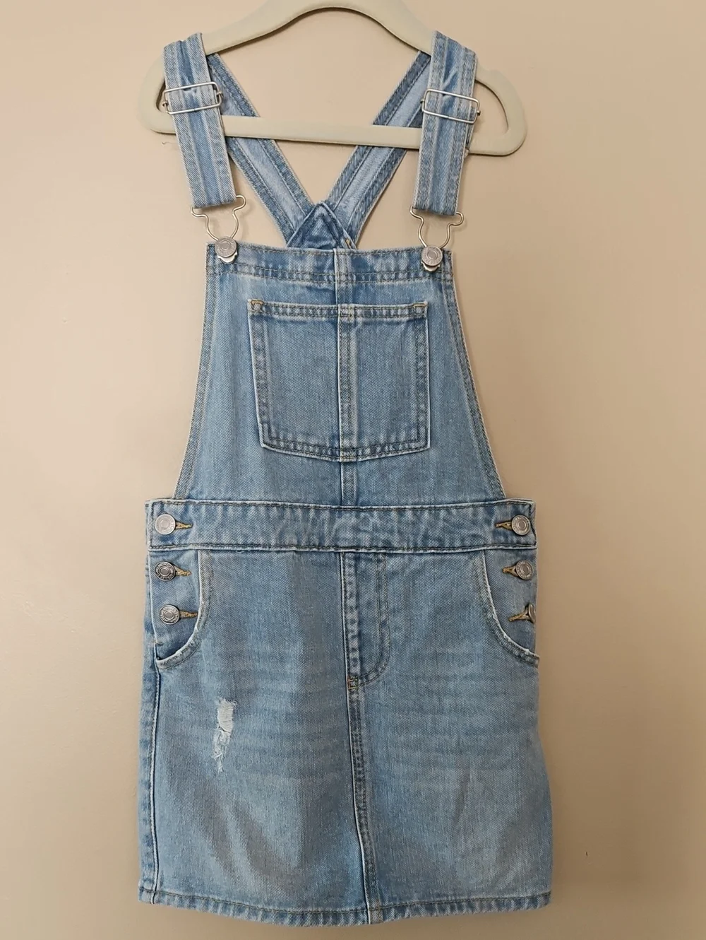 Light Blue Denim Overall Dress for Girls - Casual Pinafore